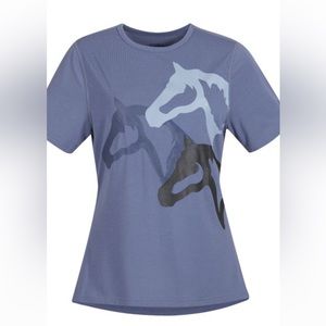 NWT Kerrits Women’s Head Turner Horse Tee Blue Sz S